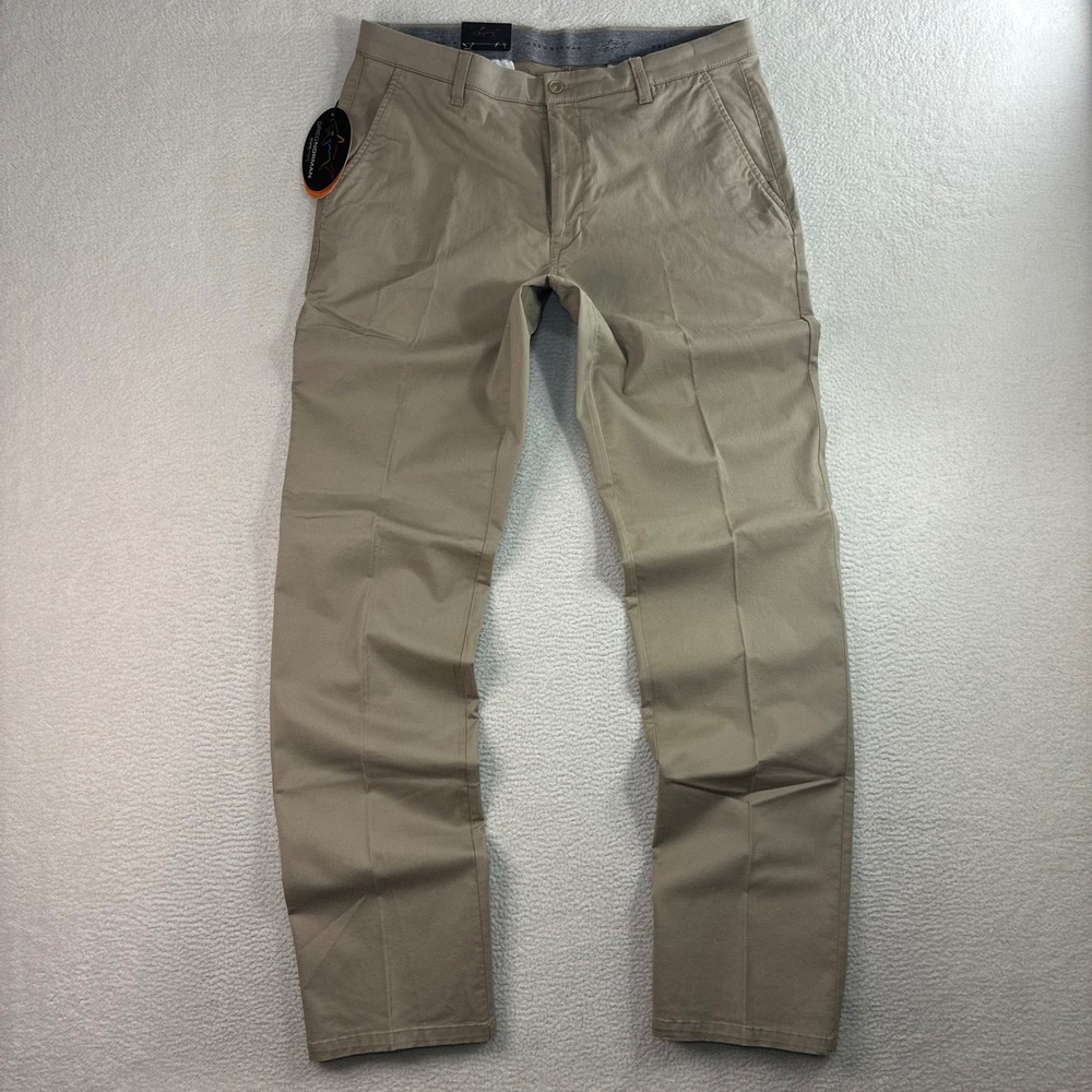 Greg Norman Chino Pants Men 34x34 Tan Foreward Series Stretch Golf Preppy NWT